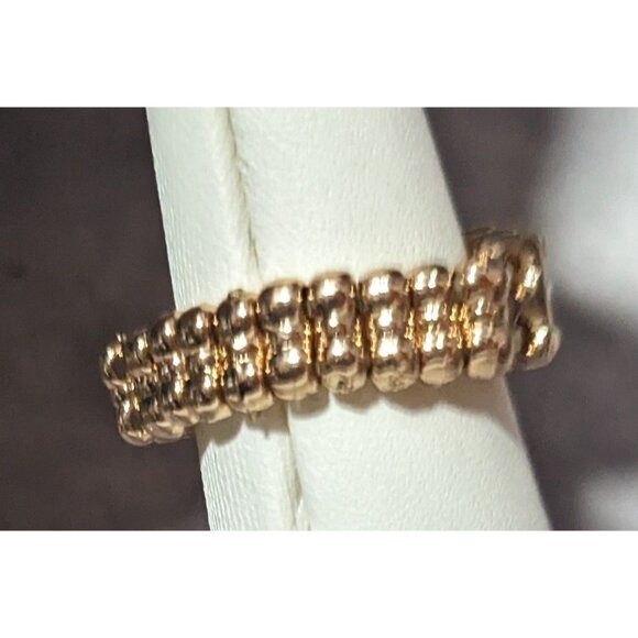 Paparazzi A Square Deal Gold Tone Stretch Ring Size 8 - Picture 11 of 14